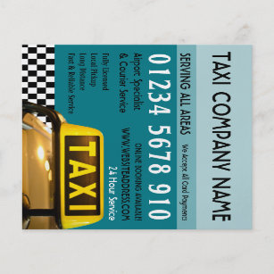 Taxi Cab Sign met prijslijst Adverteren Flyer