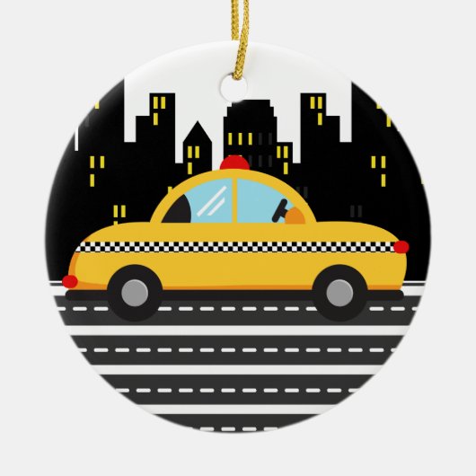 TAXI Cab - SRF Keramisch Ornament (Voorkant)