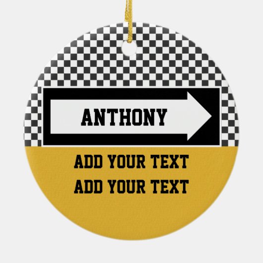 TAXI Cab - SRF Keramisch Ornament (Achterkant)