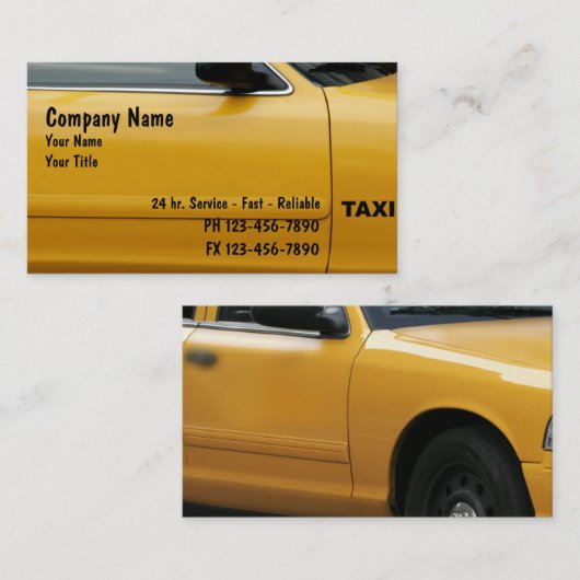 Taxi Cab Visitekaartjes (Voorkant / Achterkant)