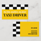 Taxi, cabine, chauffeur, Visitekaartje voor vervoe (Voorkant / Achterkant)