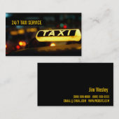 Taxi, cabine, chauffeur, Visitekaartje voor vervoe (Voorkant / Achterkant)