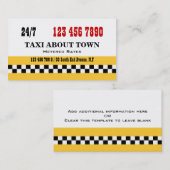 Taxi cabine geel zwart visitekaartje (Voorkant / Achterkant)
