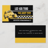 Taxi cabine zwart wit geel visitekaartje (Voorkant / Achterkant)