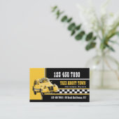 Taxi cabine zwart wit geel visitekaartje (Staand voorkant)