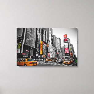 Taxi Cabs City Hustle Wall Art uit New York City Canvas Afdruk