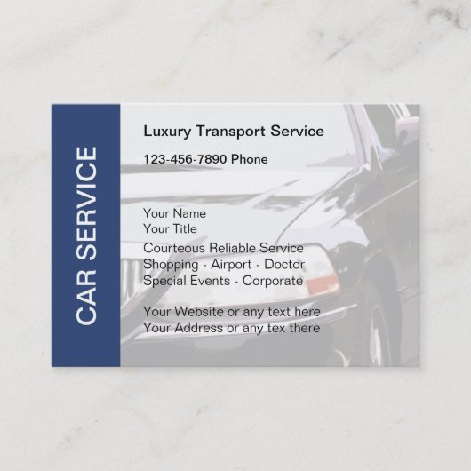 Taxi Car Service-Visitekaartjes Visitekaartje (Voorkant)