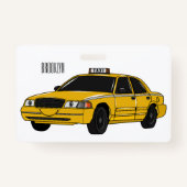 Taxi cartoon illustratie badge (Achterkant)