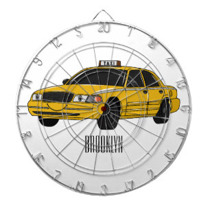 Taxi cartoon illustratie dartbord