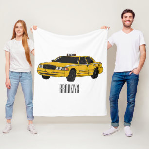 Taxi cartoon illustratie fleece deken