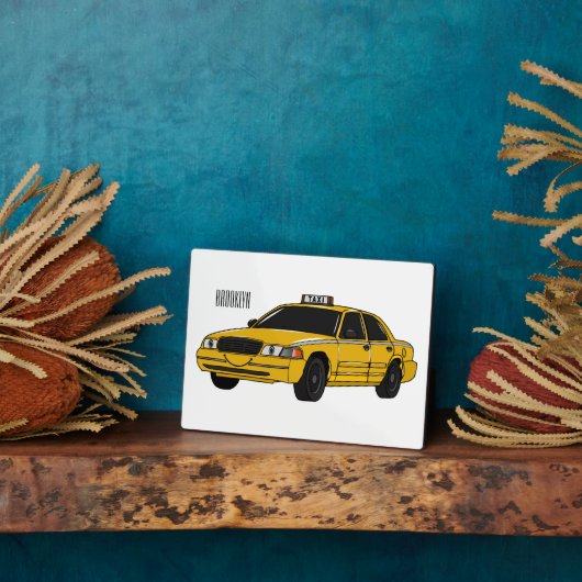 Taxi cartoon illustratie fotoplaat (Zijkant)