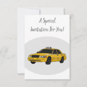 Taxi cartoon illustratie kaart (Achterkant)