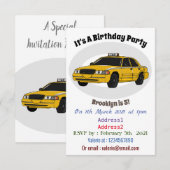 Taxi cartoon illustratie kaart (Voorkant / Achterkant)