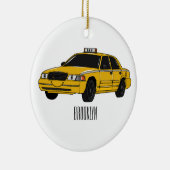 Taxi cartoon illustratie keramisch ornament (Rechts)