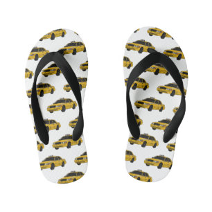 Taxi cartoon illustratie kinder teenslippers