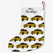 Taxi cartoon illustratie kleine kerstsok (Achterkant)