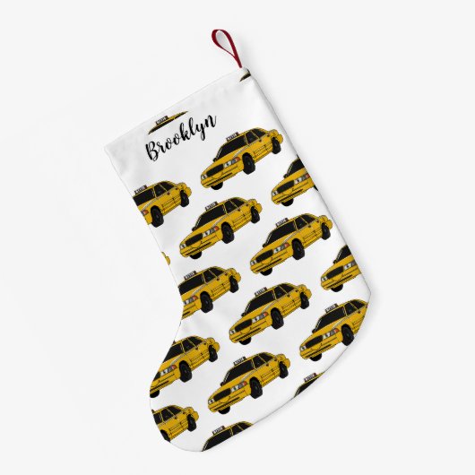 Taxi cartoon illustratie kleine kerstsok (Achterkant (Hangend))