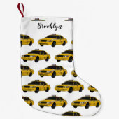 Taxi cartoon illustratie kleine kerstsok (Voorkant)