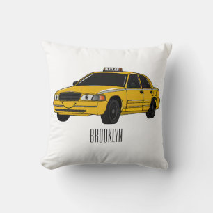 Taxi cartoon illustratie kussen
