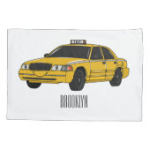 Taxi cartoon illustratie kussensloop (Achterkant)