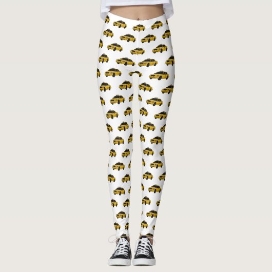 Taxi cartoon illustratie leggings (Voorkant)