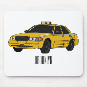 Taxi cartoon illustratie muismat