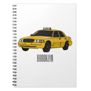 Taxi cartoon illustratie notitieboek