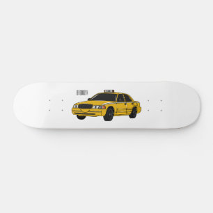 Taxi cartoon illustratie persoonlijk skateboard
