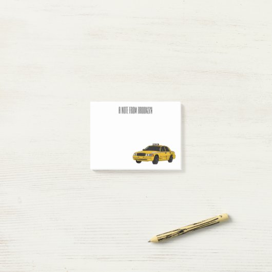 Taxi cartoon illustratie post-it® notes (Op bureau)