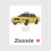 Taxi cartoon illustratie sticker (Vel)