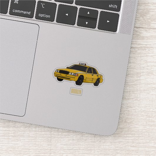 Taxi cartoon illustratie sticker (Detail)