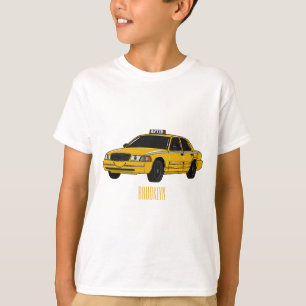 Taxi cartoon illustratie t-shirt