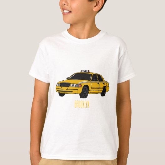 Taxi cartoon illustratie t-shirt (Voorkant)