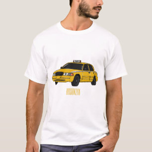 Taxi cartoon illustratie t-shirt