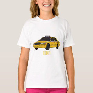Taxi cartoon illustratie t-shirt