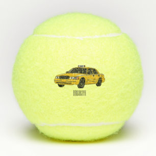 Taxi cartoon illustratie tennisballen
