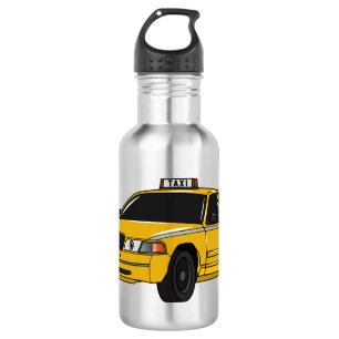 Taxi cartoon illustratie waterfles 