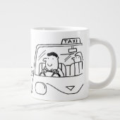 Taxi Chauffeur Cartoon Grote Koffiekop (Rechts)