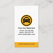 Taxi Chauffeur Driver Service Visitekaartje (Achterkant)