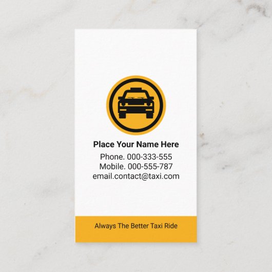 Taxi Chauffeur Driver Service Visitekaartje (Achterkant)