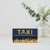 Taxi Chauffeur Gold City Skyline Visitekaartje (Staand voorkant)