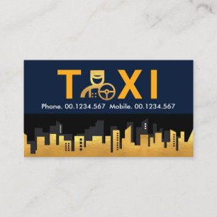 Taxi Chauffeur Gold City Skyline Visitekaartje