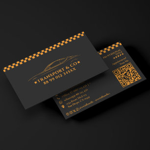 Taxi Chauffeur Huur Auto Oranje Zwart Visitekaartje