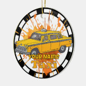 Taxi Chauffeur Keramisch Ornament (Links)