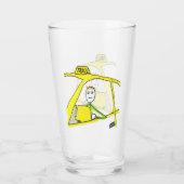 Taxi Chauffeur Stickman Glas (Achterkant)