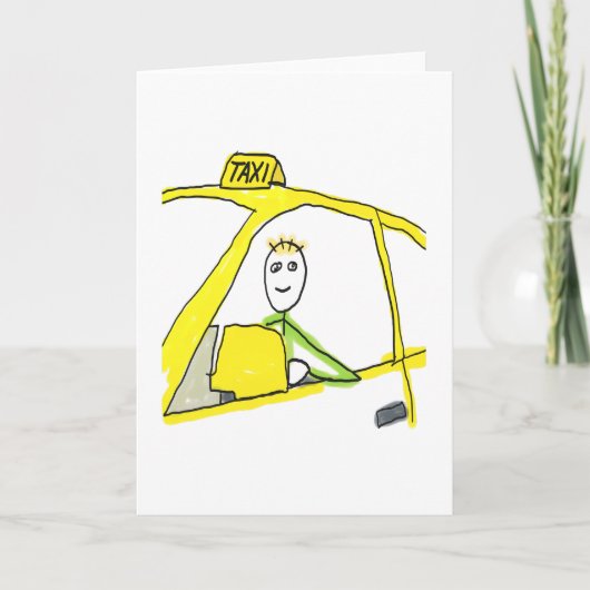 Taxi Chauffeur Stickman Kaart (Voorkant)