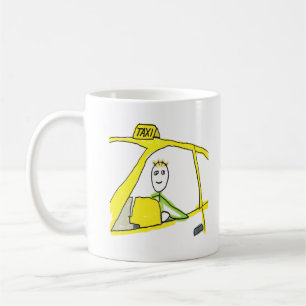 Taxi Chauffeur Stickman Koffiemok