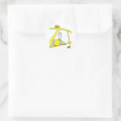Taxi Chauffeur Stickman Ronde Sticker (Tas)