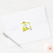 Taxi Chauffeur Stickman Ronde Sticker (Envelop)