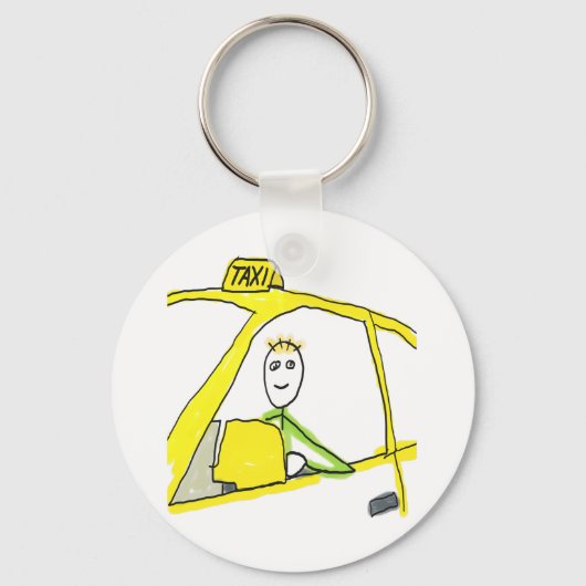 Taxi Chauffeur Stickman Sleutelhanger (Voorkant)